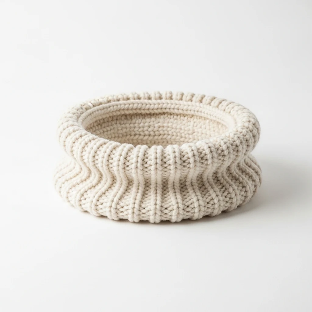 Buff knitted polar scarf image 2