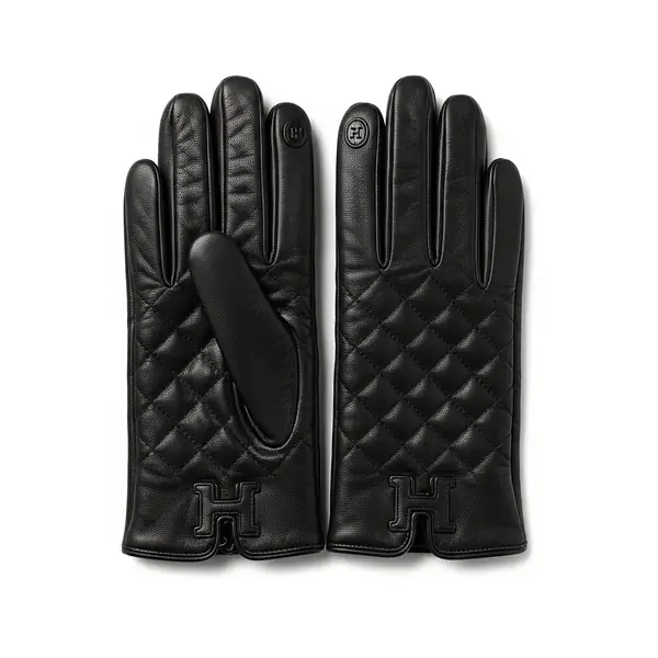 Hermes quilted lambskin gloves image 2