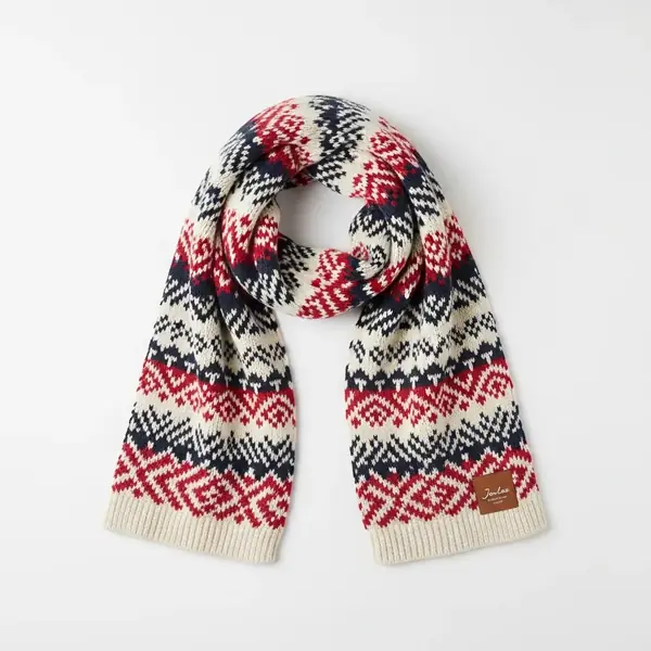Joules fairisle knit scarf image 2