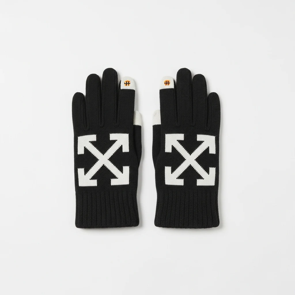 Off-White arrow print gloves