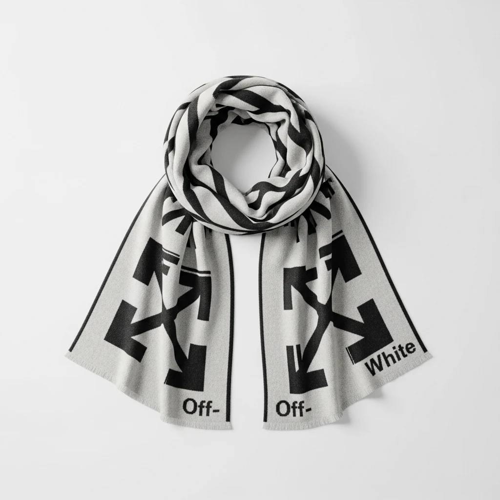 Off-White diagonal logo scarf image 2