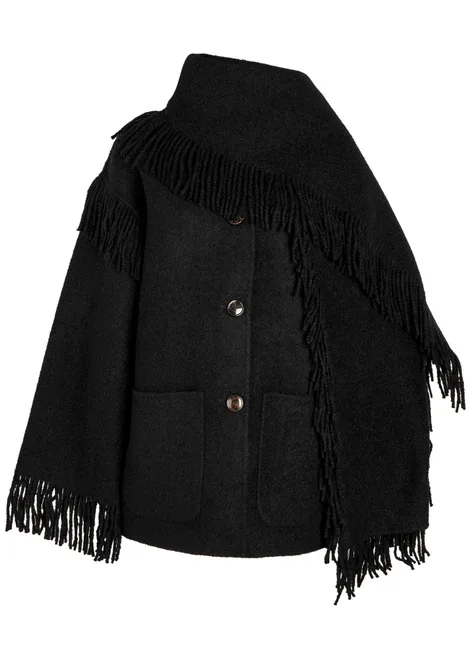 Toteme double-fringe wool scarf